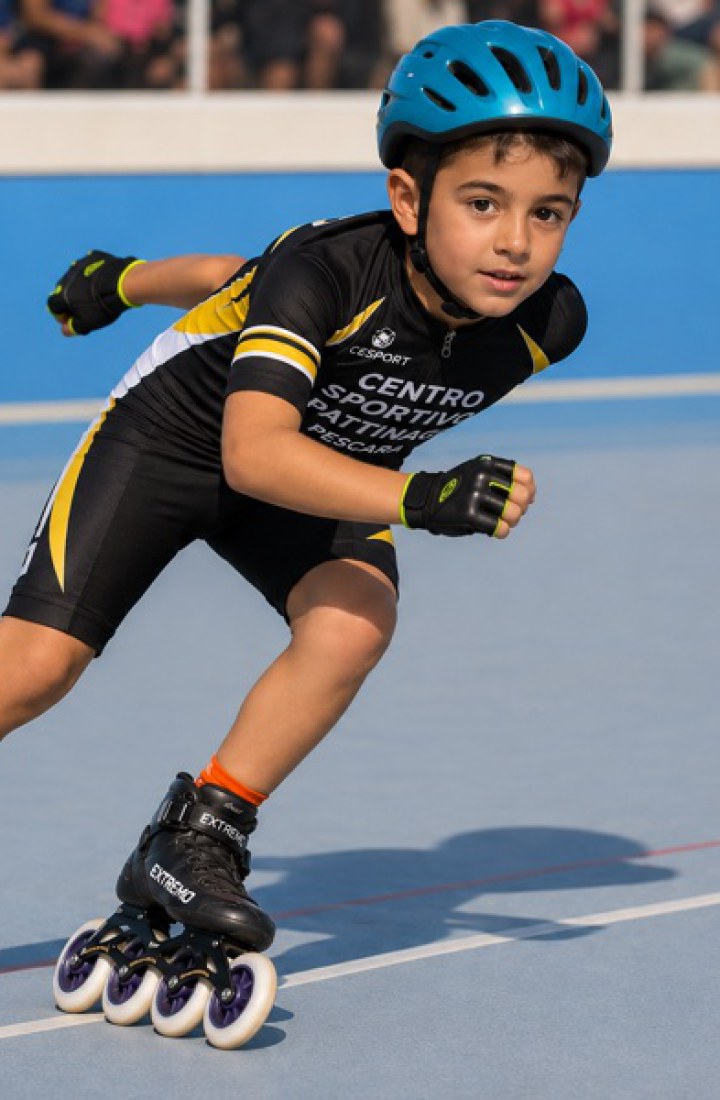 Giovane atleta CSPP Pescara in pista dopo il percorso scuola