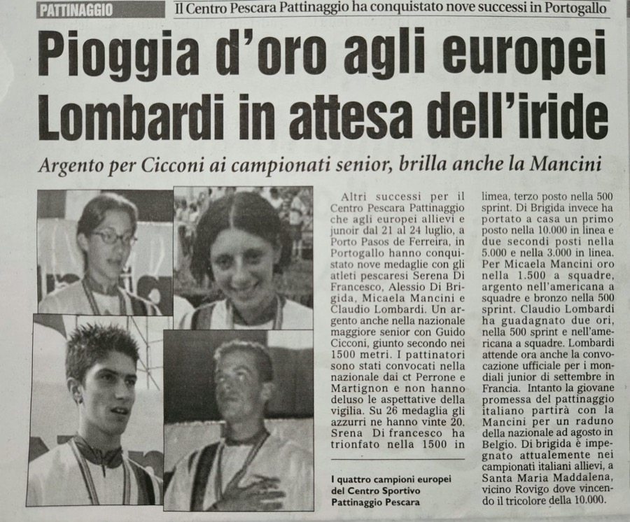 Pioggia d’oro agli europei, Lombardi in attesa dell’iride Argento per Cicconi ai campionati senior, brilla anche la Mancini