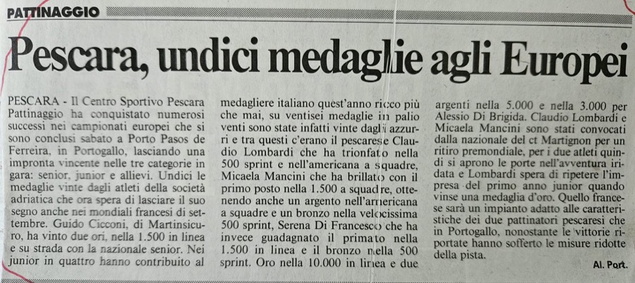Pescara, undici medaglie agli Europei